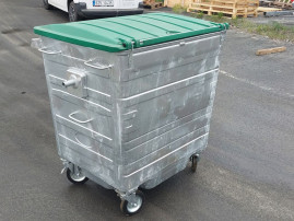 Hot dip galvanized container with flat lid CLB 1100 - 0
