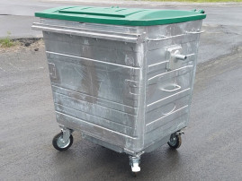 Hot dip galvanized container with flat lid CLB 1100